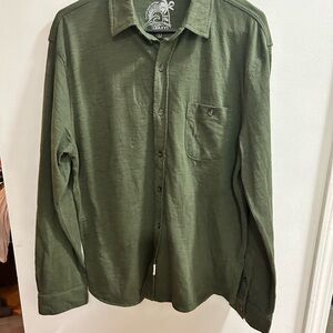 Laguna Women's Long Sleeve Button Up Dark Green Shirt Size L